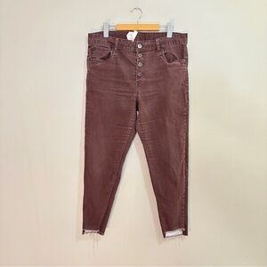 4/$10🎄Brown High-Waisted Button-Fly Cropped Ankle Jeans